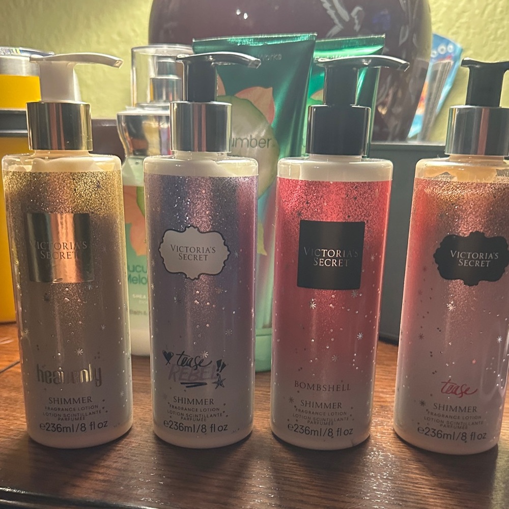 Victoria's Secret Shimmer Body Lotion Collection - Gold, Purple, Red, Pink